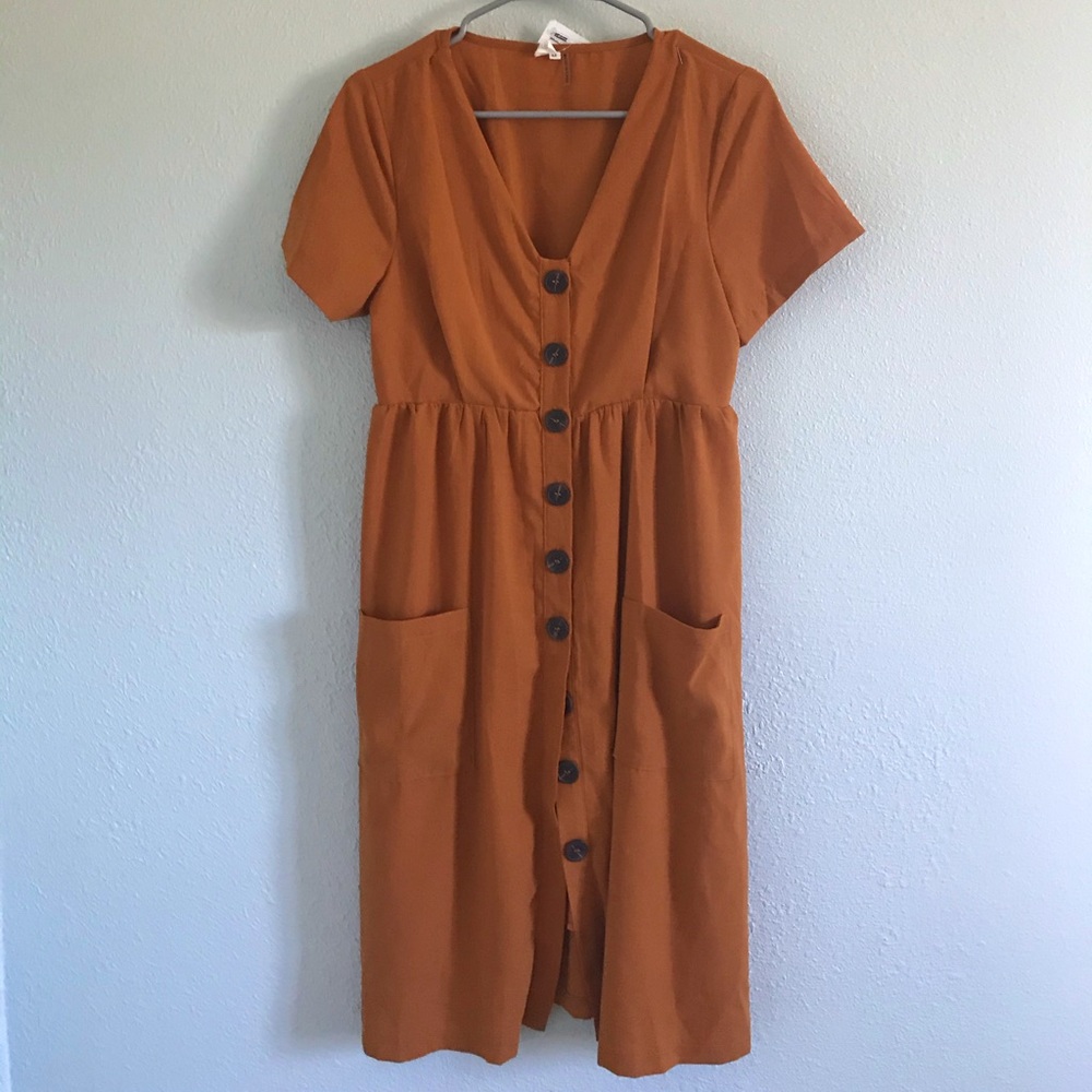 Pink Blush Nursing Friendly Orange Dress